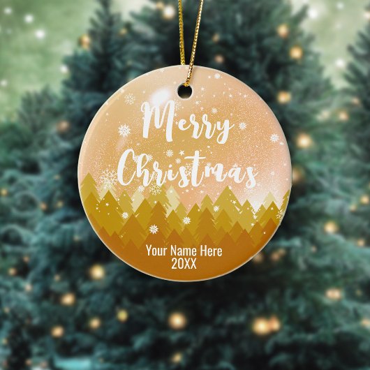 2面金ゴールドファンシー平和雪クリスマス オーナメント