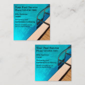 2面頭が切れるスイミングプールサービス スクエア名刺 (正面/裏面)