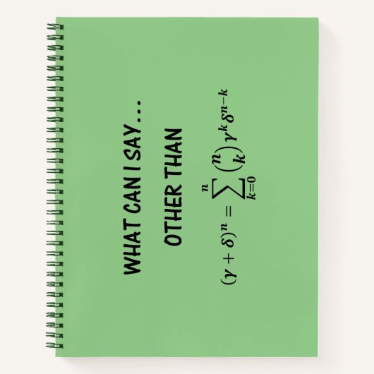 2項の定理の数学ユーモアのジョーク私は何を言うことができるか ノートブック (正面)