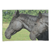 2頭に黒馬 枕カバー (正面右)