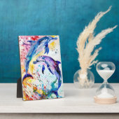 2頭のかわいらしイルカ フォトプラーク (側面)