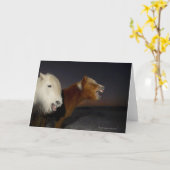 2頭のアイスランドの馬 カード (黄色い花)