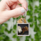 2頭のアイスランドの馬 キーホルダー (手)