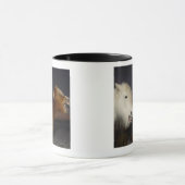 2頭のアイスランドの馬 マグカップ (中央)