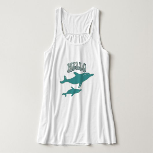 2頭のイルカが泳いでいる タンクトップ (デザイン正面)