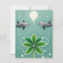 2頭のイルカが泳ぐ ノートカード