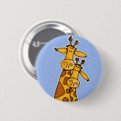 2頭のキリン 缶バッジ (正面&裏面)