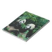 2頭のジャイアントパンダが竹を食べる、臥龍 ノートパッド (回転)
