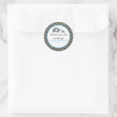 2頭のゾウ 水玉模様のブルー ベビーシャワー ステッカー (バッグ)