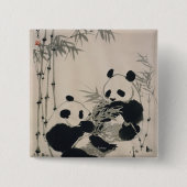 2頭のパンダ 缶バッジ (正面)