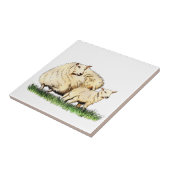 2頭のヒツジ動物のタイル タイル (側面)