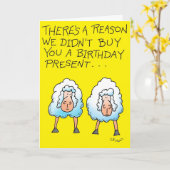 2頭のヒツジ カード (黄色い花)