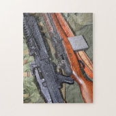 2頭のベトナム時代の役馬 ジグソーパズル (縦)