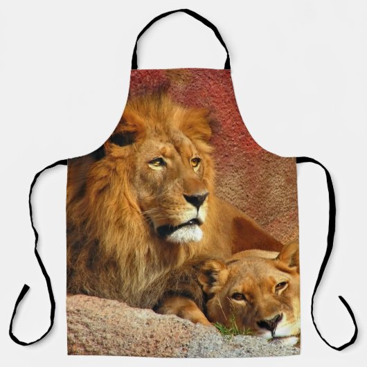 2頭のライオン エプロン (正面)