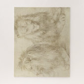 2頭のライオン（野生動物） （アルブレヒト公爵） ジグソーパズル (縦)