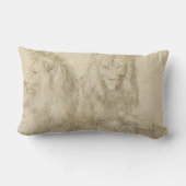 2頭のライオン（野生動物） （アルブレヒト公爵） ランバークッション (裏面)