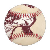 2頭の牛がスケッチと水彩のヴィンテージ 野球ボール (裏面)