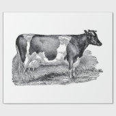 2頭の牛の包装紙 ラッピングペーパー (フラット)