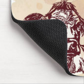 2頭の牛手の引くことのスケッチ及び水彩画のヴィンテージ マウスパッド (コーナー)