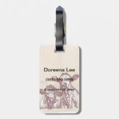 2頭の牛手の引くことのスケッチ及び水彩画のヴィンテージ ラゲッジタグ (裏面縦)