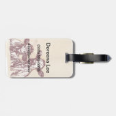 2頭の牛手の引くことのスケッチ及び水彩画のヴィンテージ ラゲッジタグ (裏面横)