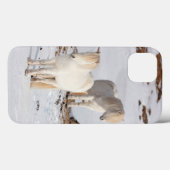 2頭の白いアイスランドの馬 Case-Mate iPhoneケース (裏面 (横))