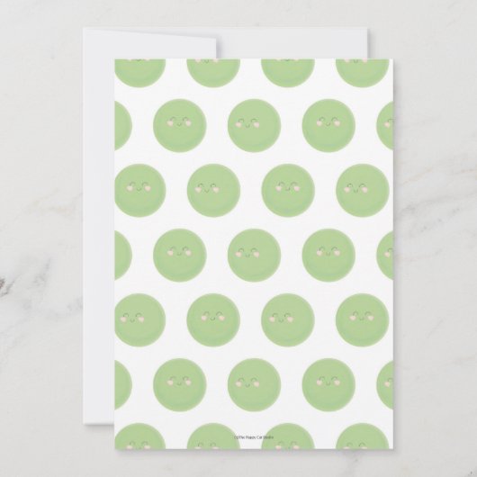 2頭の豆がポッドベビーシャワー招待状で双子 招待状 (裏面)