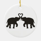 2頭の象がシルエットが大好きです セラミックオーナメント (裏面)