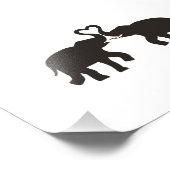 2頭の象がシルエットを好む フォトプリント            (角)