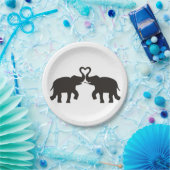 2頭の象がシルエットを好む ペーパープレート (パーティー)