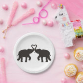 2頭の象がシルエットを好む ペーパープレート (パーティー)