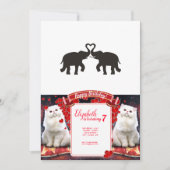 2頭の象がシルエットを好む 招待状 (正面)