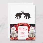 2頭の象がシルエットを好む 招待状 (正面/裏面)