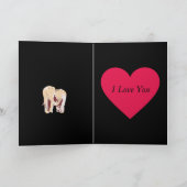 2頭の象がトランクスを持つバレンタインカード シーズンカード (内部)