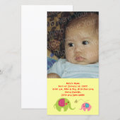 2頭の象に蝶を付ける 案内状 (正面/裏面)