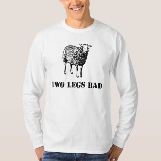 2頭の足の悪い状態のヒツジ Tシャツ (正面)