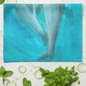 2頭の遊イルカの野生と自由の海 キッチンタオル (折り畳み)