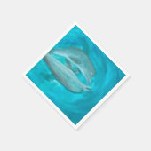 2頭の遊イルカの野生と自由の海 スタンダードカクテルナプキン (角)