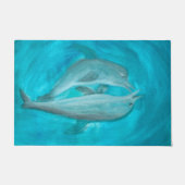 2頭の遊イルカの野生と自由の海 ドアマット (正面)