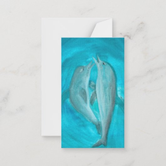 2頭の遊イルカの野生と自由の海 ノートカード (正面)