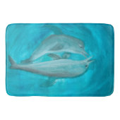 2頭の遊イルカの野生と自由の海 バスマット (正面)