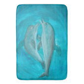 2頭の遊イルカの野生と自由の海 バスマット (正面縦)