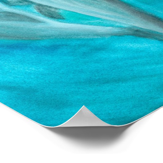 2頭の遊イルカの野生と自由の海 ポスター (角)