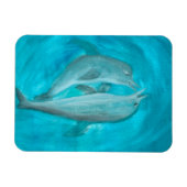 2頭の遊イルカの野生と自由の海 マグネット (横)