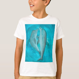 2頭の遊イルカの野生と自由の海 Tシャツ