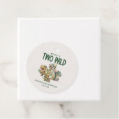 2頭の野生のかわいい恐竜2ndバースデーパーティーのお願い フェイバータグ (インサイチュ)