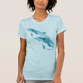 2頭の青いイルカのTシャツ Tシャツ