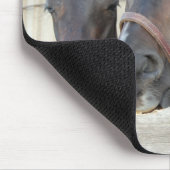 2頭の馬がフェンスを噛む マウスパッド (コーナー)