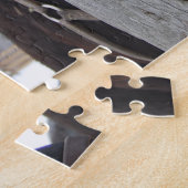 2頭の馬が柵の上で噛む ジグソーパズル (側面)