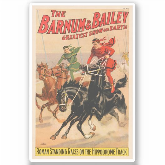 2頭の馬にまたがった男たちとサーカスのレース。 シール (正面)